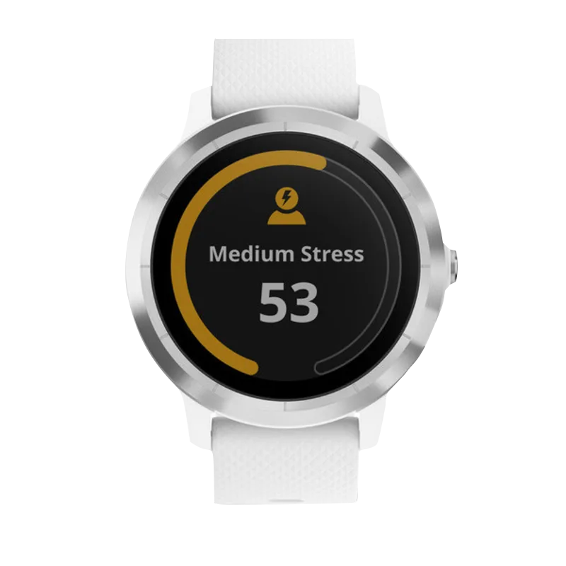 Garmin Vivoactive 3 smartwatch, white band with stainless steel bezel