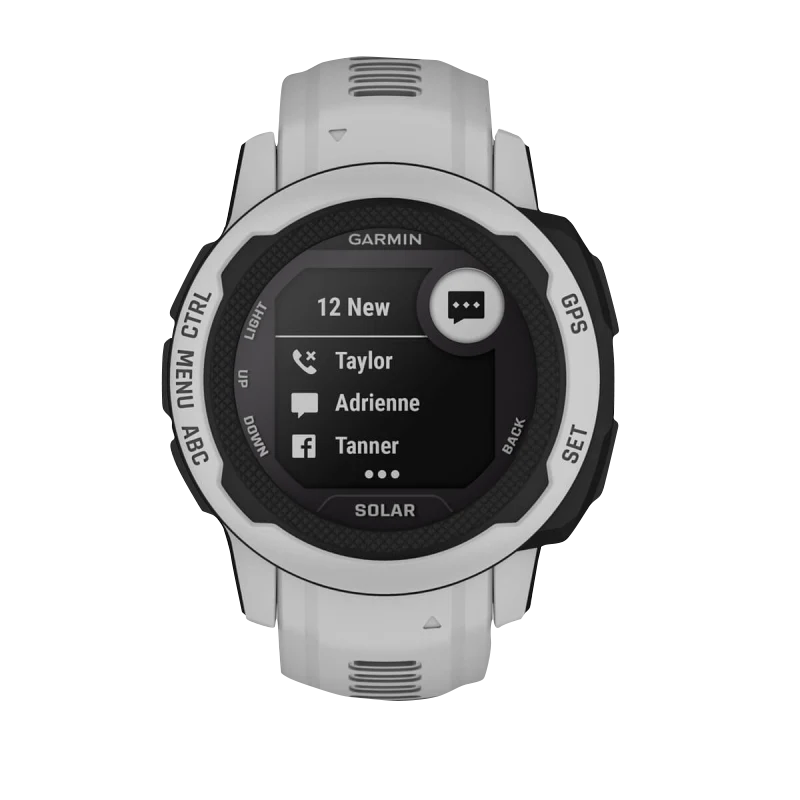 Garmin Instinct 2S Solar smartwatch with GPS, Mist Gray, solar-powered, certified refurbished by Garmin