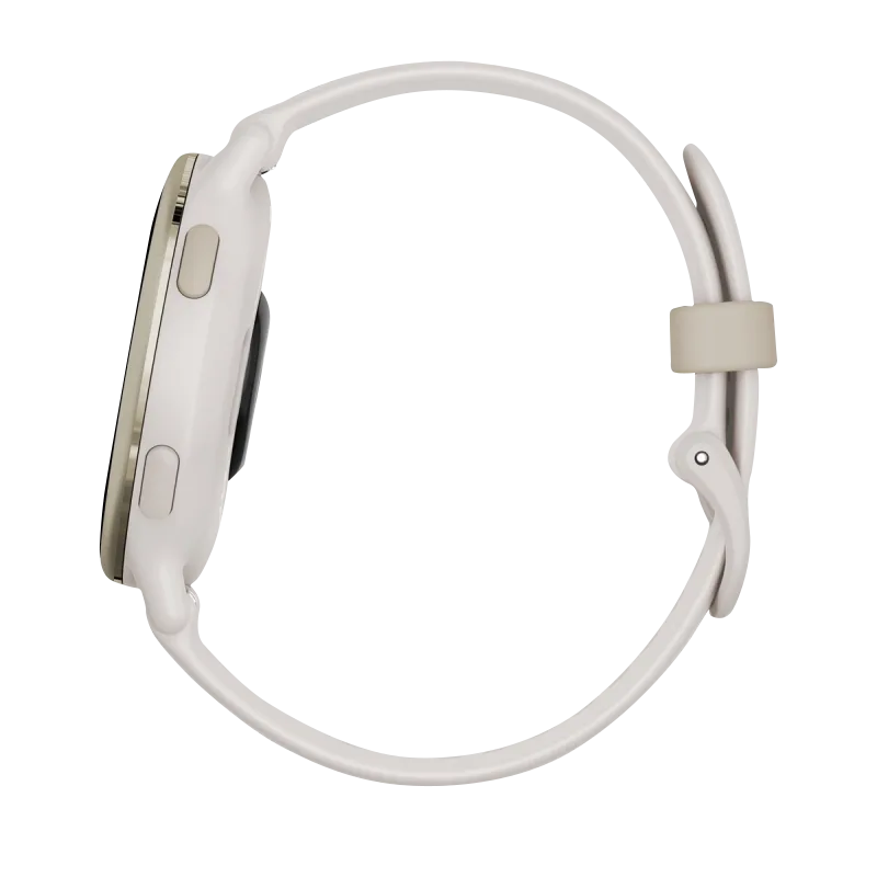 Garmin Vivoactive 5, Cream Gold Aluminum Bezel with Ivory Case and Silicone Band (010-02862-11) by Garmin
