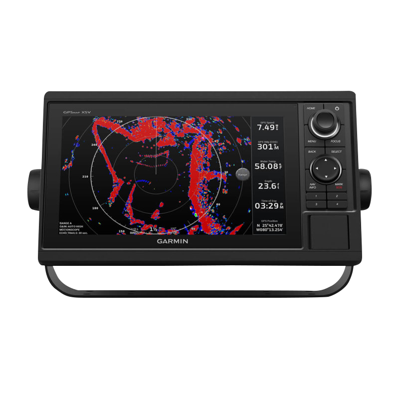 Garmin GPSMAP 1042xsv marine chartplotter in black with right-side keypad, without transducer.