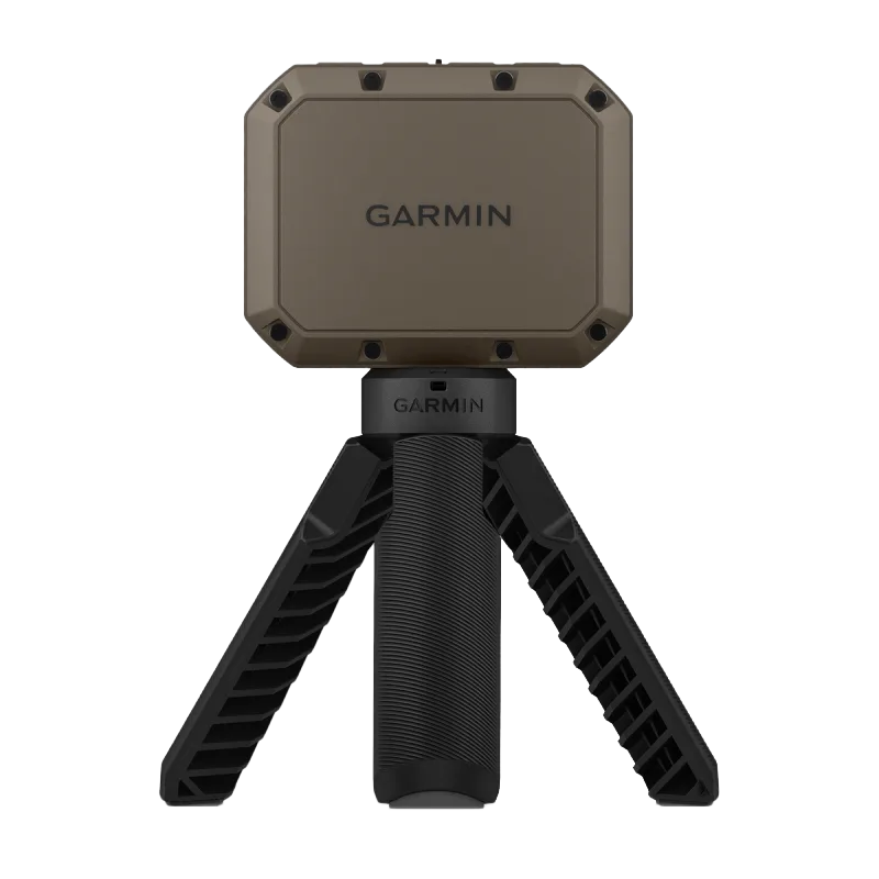 Garmin Xero C1 Pro firearm and archery chronograph in brown on a tripod