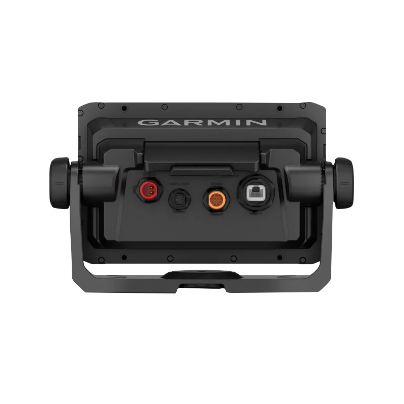 Garmin ECHOMAP UHD2 7 sv marine chartplotter back view with GT54UHD-TM transducer connectors