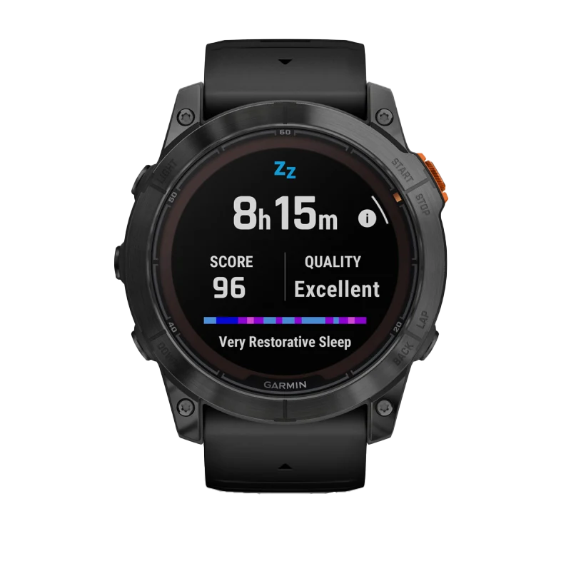 Garmin Fenix 7X Pro Solar smartwatch, black case with orange crown