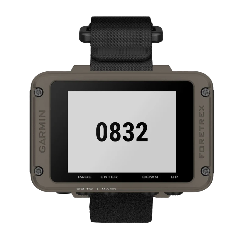 Garmin Foretrex 901 Ballistic Edition wrist-mounted GPS navigator with strap, tan rugged frame
