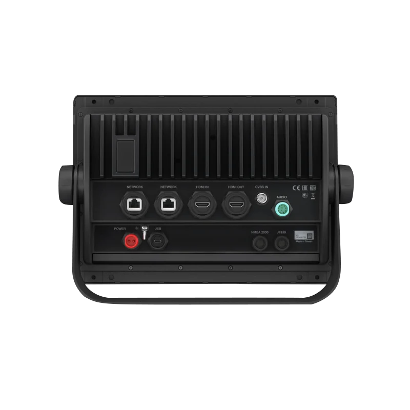 Garmin GPSMAP 8612 Marine Chartplotter with Mapping, black unit rear panel with ports.