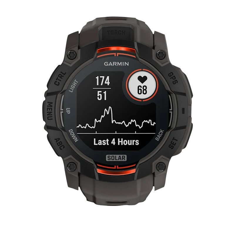 Garmin Instinct 3 Solar, (50mm) Black with Charcoal Band (010-02935-00) by Garmin