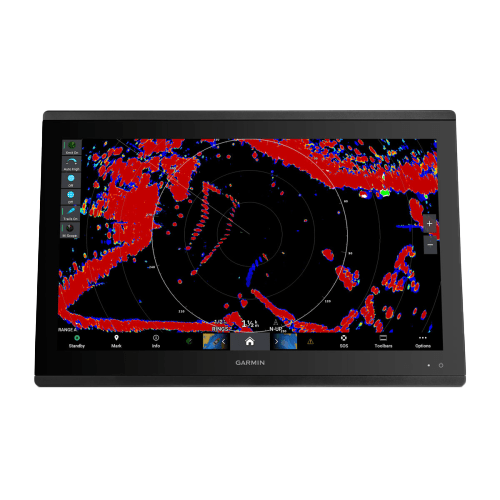 Garmin GPSMAP 8422 MFD marine chartplotter with black bezel and detailed mapping on screen
