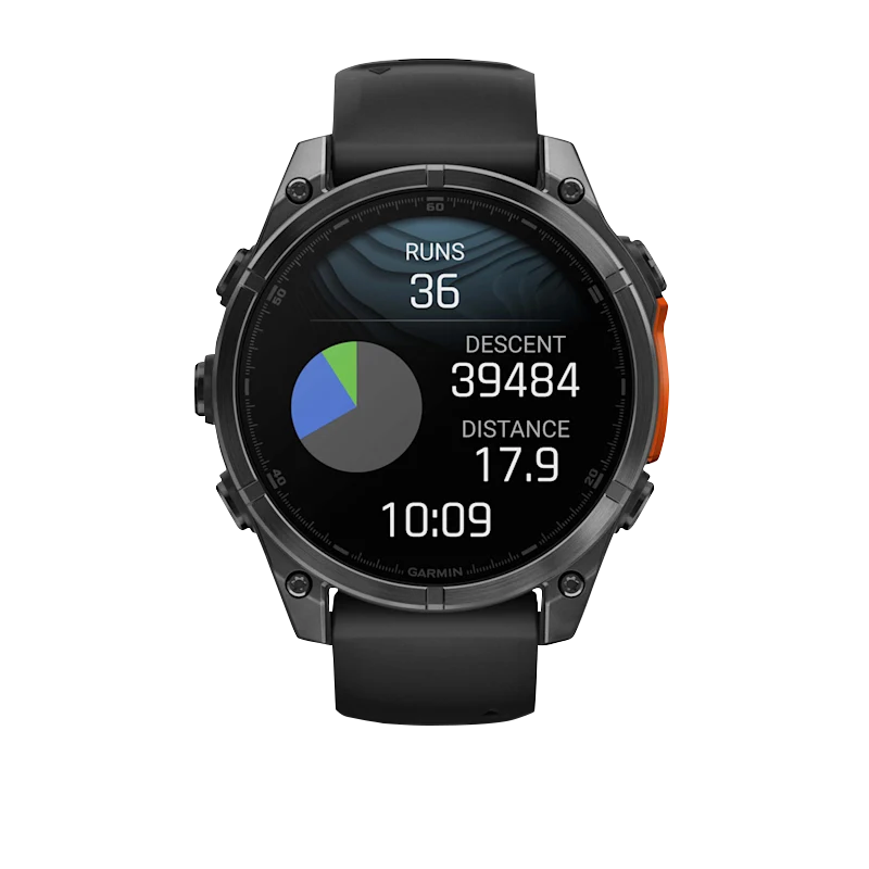 Garmin Fenix 8 smartwatch, 51 mm AMOLED display, slate gray case with black silicone band