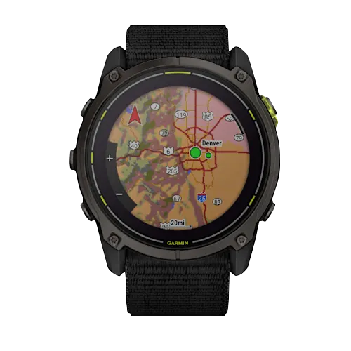 Garmin Enduro 3 Black GPS smartwatch with map navigation and black strap