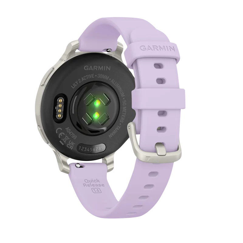 Garmin Lily 2 Active, Silver with Purple Jasmine Silicone Band (010-02891-01) by Garmin