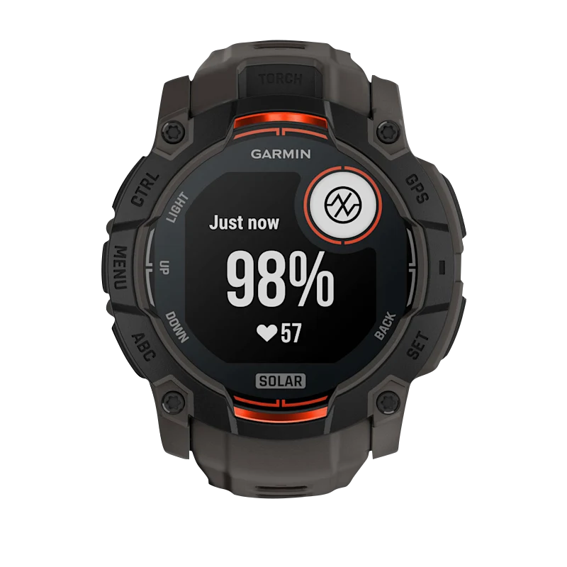 Garmin Instinct 3 Solar, (50mm) Black with Charcoal Band (010-02935-00) by Garmin