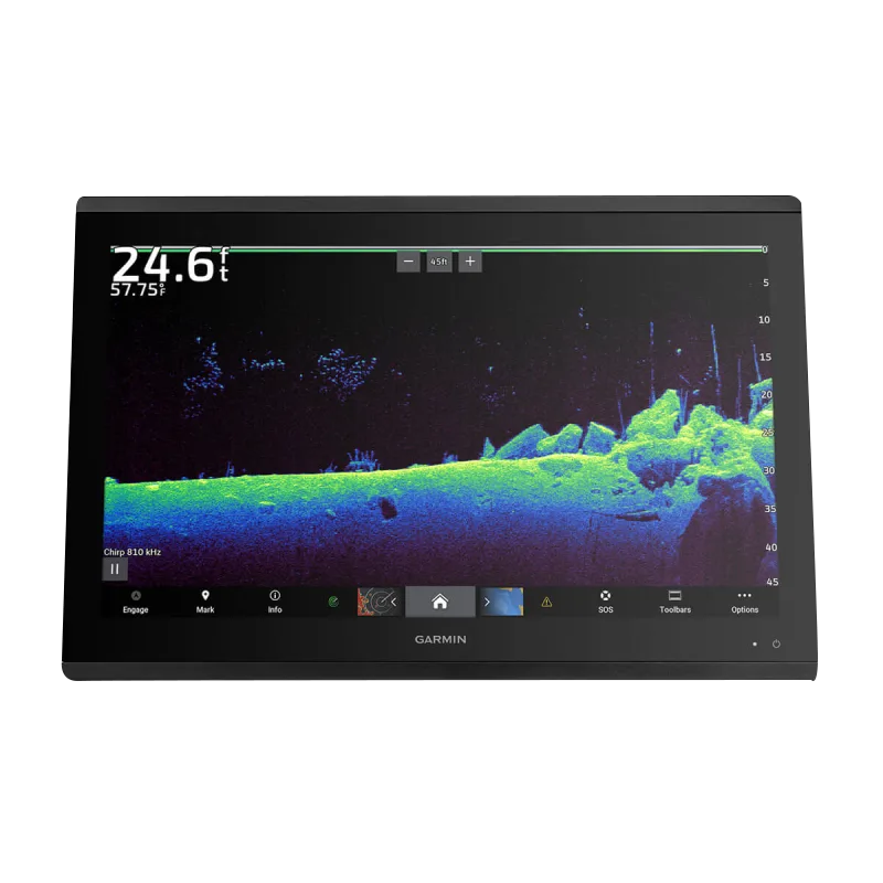 Garmin GPSMAP 8622 marine chartplotter display with black bezel and color sonar screen