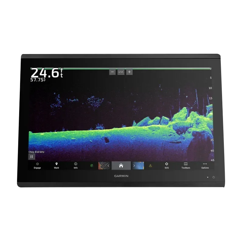 Garmin GPSMAP 8622 marine chartplotter display with black bezel and color sonar screen