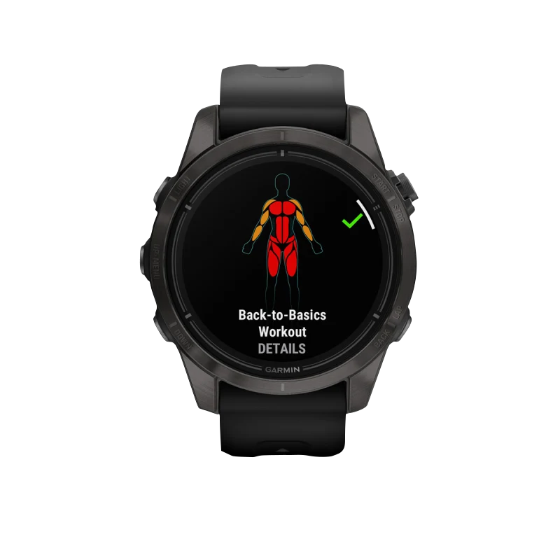 Garmin Epix Pro Gen 2 42mm Sapphire Edition carbon gray DLC titanium smartwatch with black band