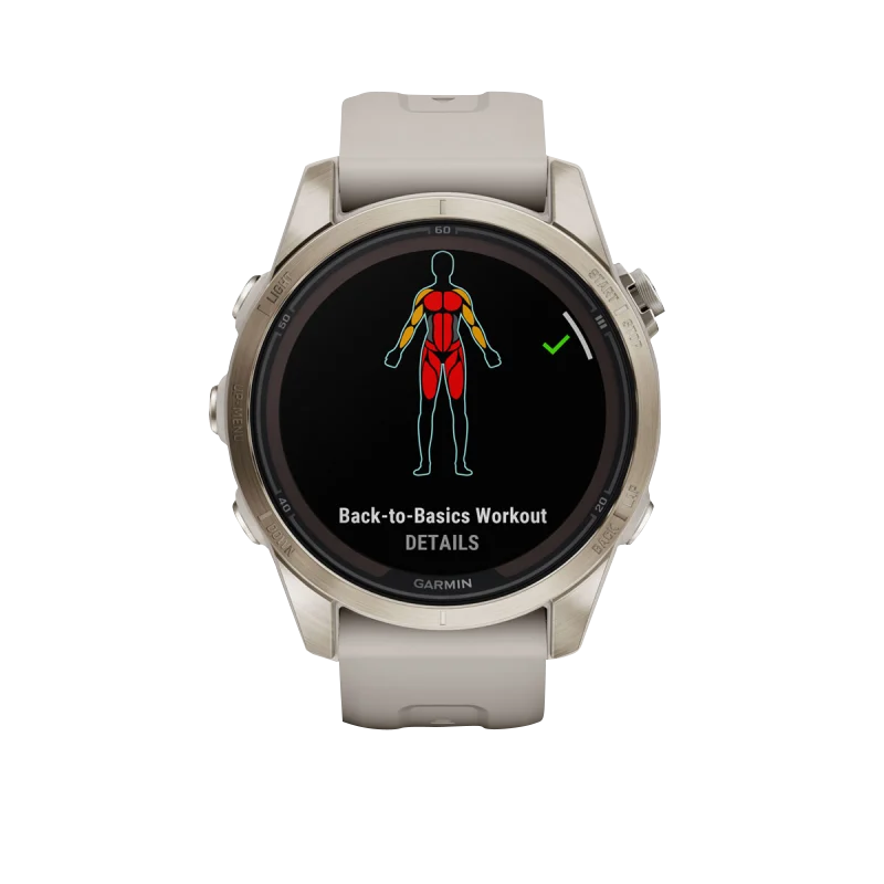 Garmin Fenix 7S Pro Sapphire Solar, Soft Gold with Light Sand Band (010-02776-14) by Garmin