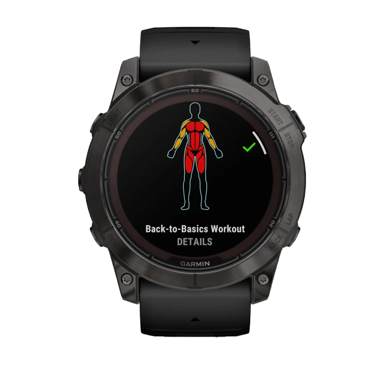 Garmin Fenix 7X Pro Sapphire Solar smartwatch with carbon gray titanium case and black band