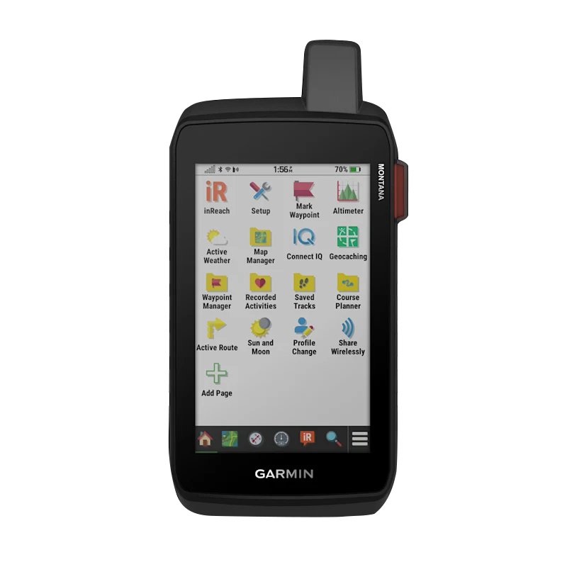 Garmin Montana 710i rugged handheld GPS with touchscreen and inReach, black