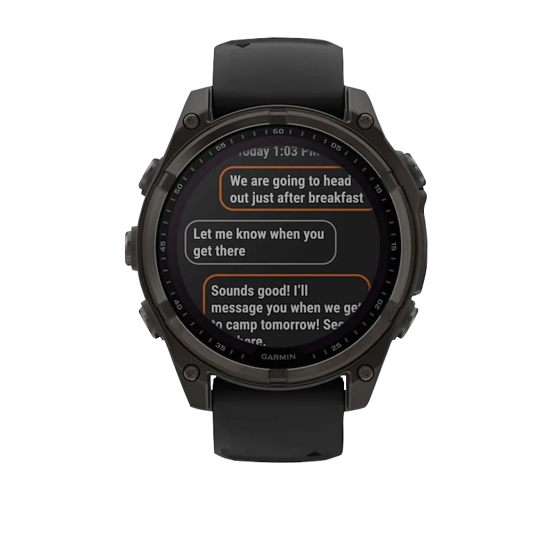Garmin Fenix 8 smartwatch, 47 mm, Solar Sapphire, carbon gray DLC titanium with black/pebble gray silicone band