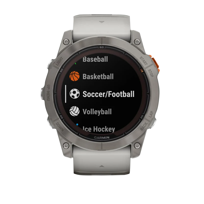 Garmin Fenix 7X Pro Sapphire Solar Edition Titanium with Fog Gray/Ember Orange Band (010-02778-14) by Garmin