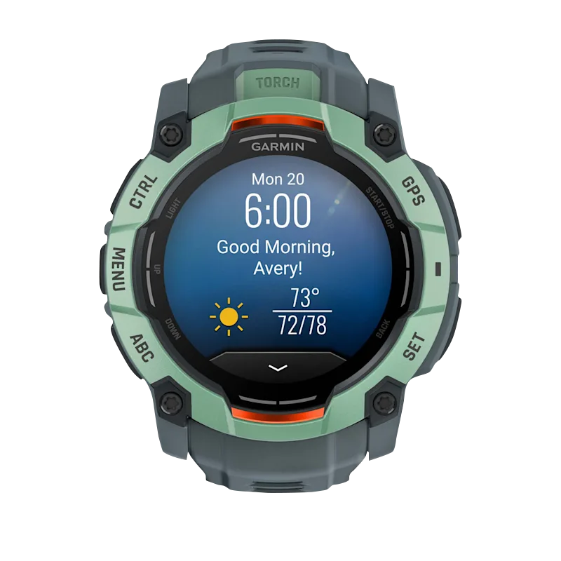 Garmin Instinct 3 AMOLED smartwatch, Neo Tropic with Twilight Band (50mm)
