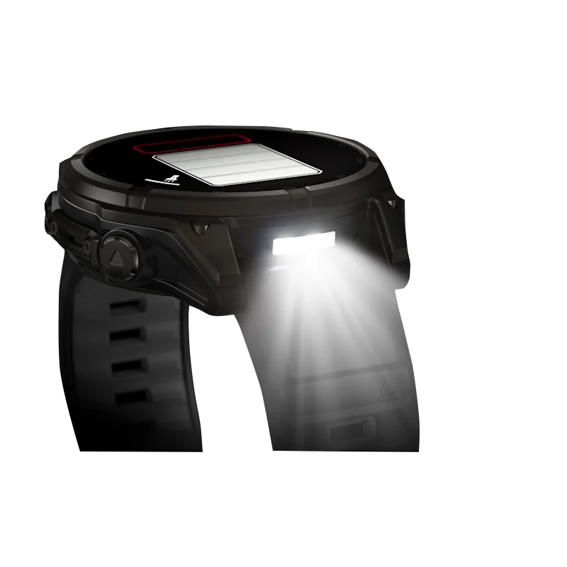 Garmin Fenix 8, 47 mm, Solar Sapphire, Carbon Gray DLC Titanium with Black/Pebble Gray Silicone Band (010-02906-10) by Garmin