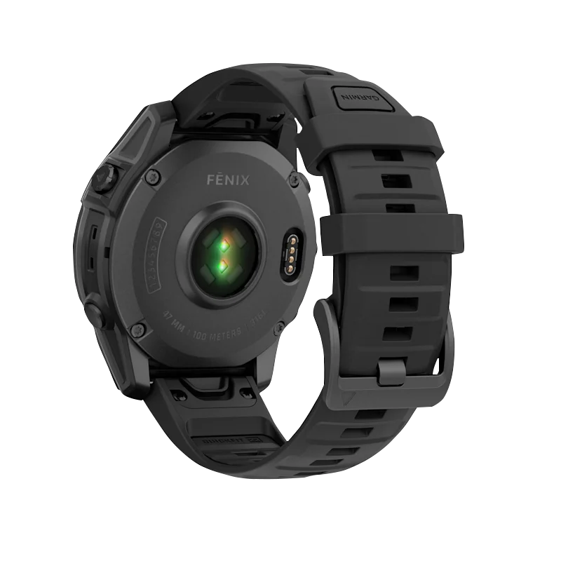 Garmin Fenix E, 47 mm AMOLED, Slate Gray Steel with Black Silicone Band (010-03025-03) by Garmin