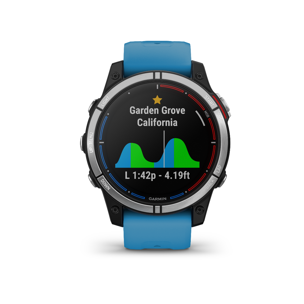 Garmin Quatix 7 Standard Edition marine GPS smartwatch with blue strap