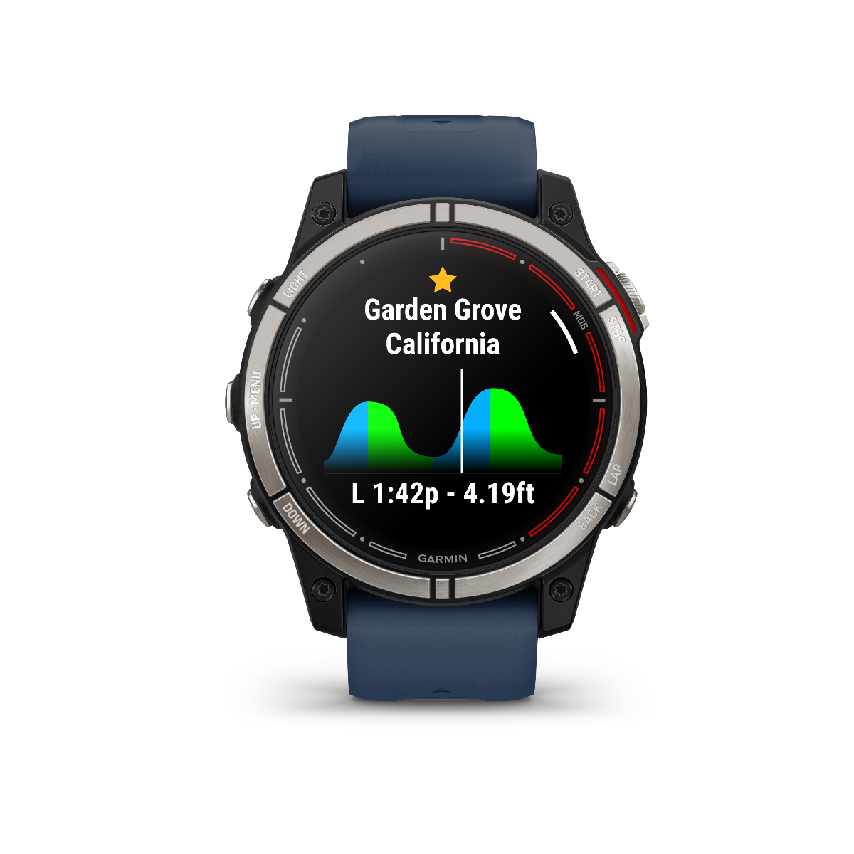Garmin Quatix 7 Standard Edition marine GPS smartwatch with blue strap