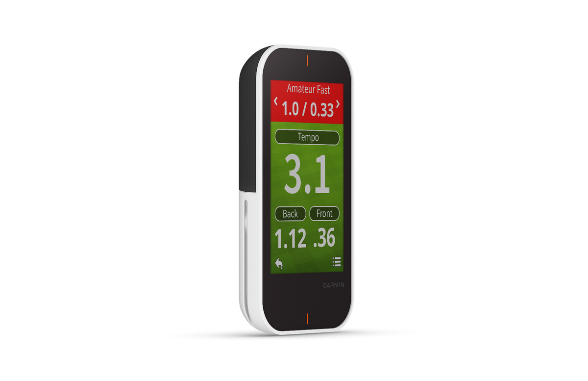 Garmin Approach G80 golf GPS and rangefinder in white with a black front bezel