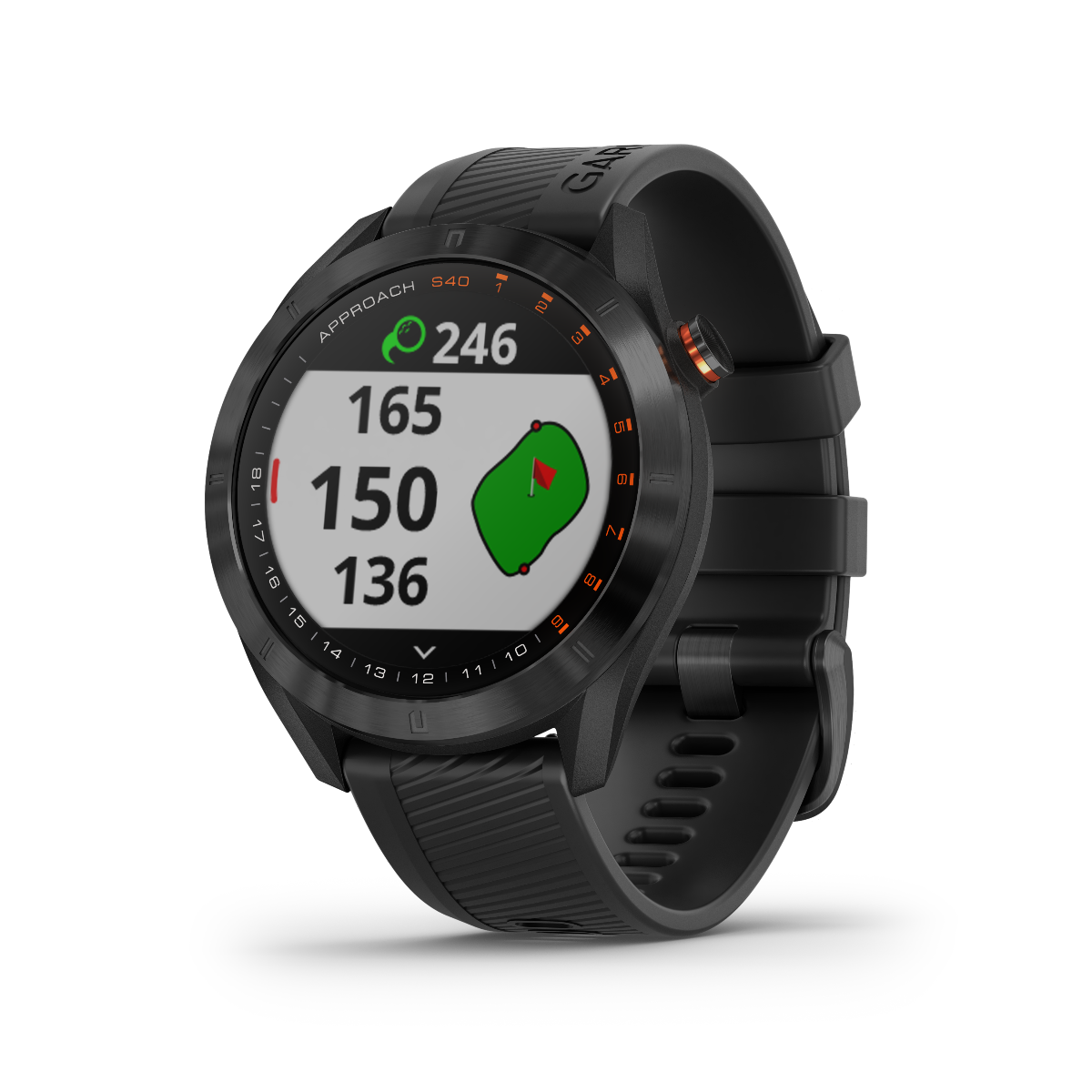 Garmin Approach S40 Smartwatch, Black – certified refurbished golf GPS with rangefinder