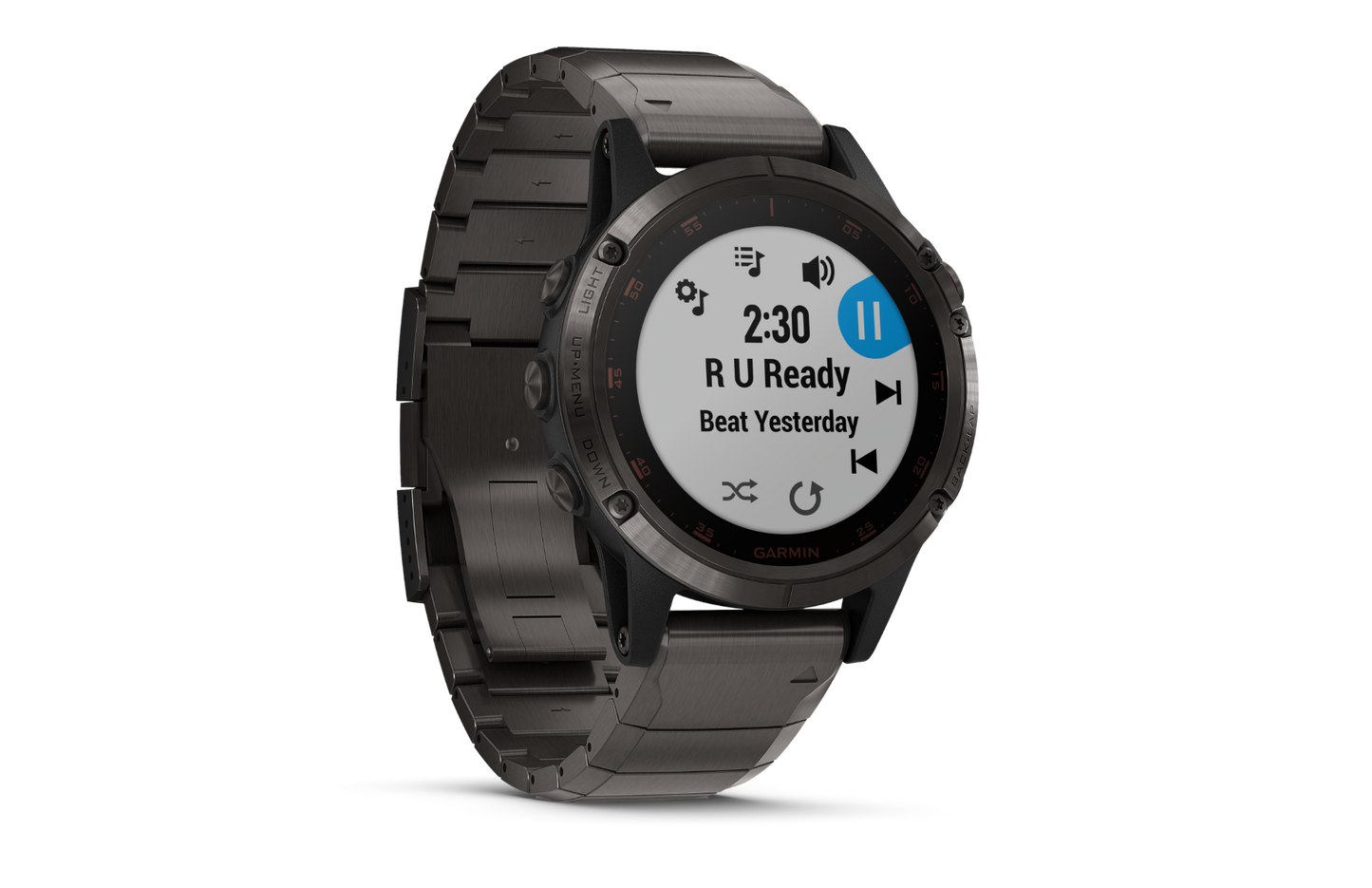 Garmin Fenix 5 Plus Sapphire smartwatch with black metal band