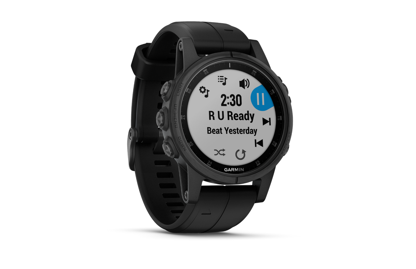 Garmin Fenix 5S Plus Sapphire Black w/ Black Band (010-01987-02) by Garmin
