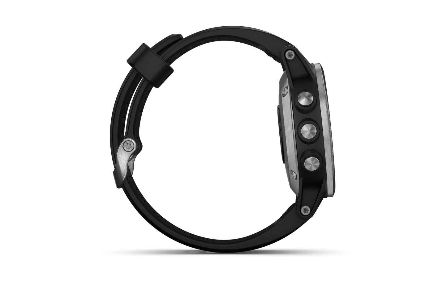 Garmin Fenix 5S Plus smartwatch, silver case with black band