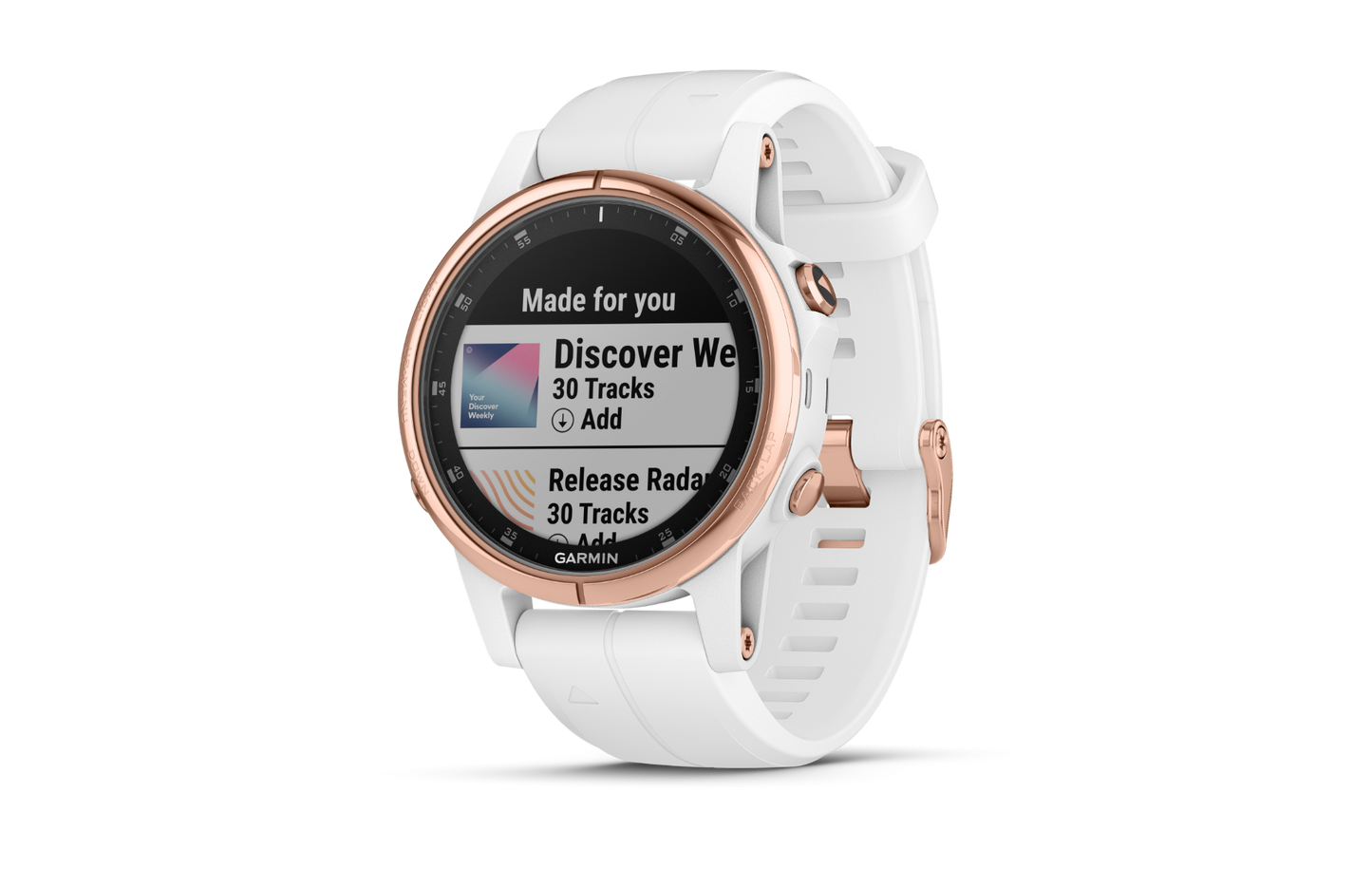 Garmin Fenix 5S Plus Sapphire Rose Goldtone w/ Carrara White Band (010-01987-06) by Garmin