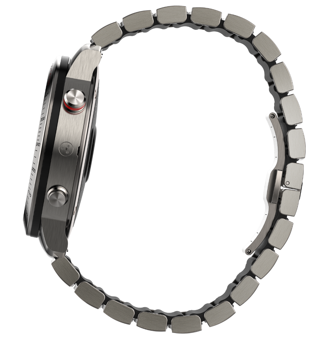Garmin Fenix Chronos smart watch with titanium hybrid band in silver-gray finish