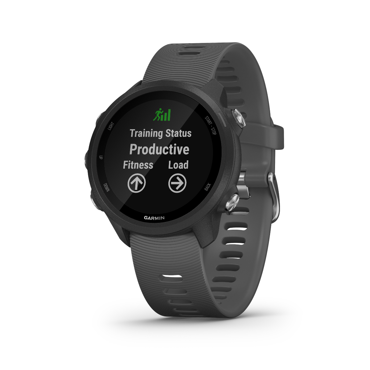 Garmin Forerunner 245 smartwatch, slate gray with silicone strap, certified refurbished