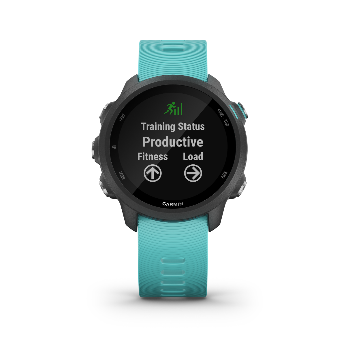 Garmin Forerunner 245 Music GPS smartwatch, aqua strap, certified refurbished, fitness tracking for runners