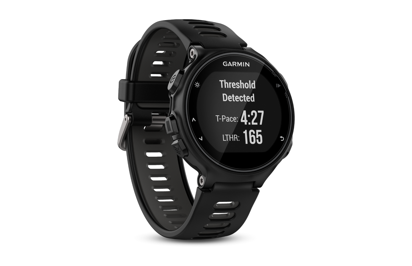Garmin Forerunner 735XT smartwatch in black and gray with Garmin branding