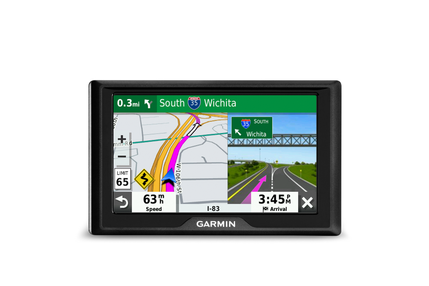 Garmin Drive 52 & Traffic 5-inch GPS navigator for automobiles, black frame with map directions