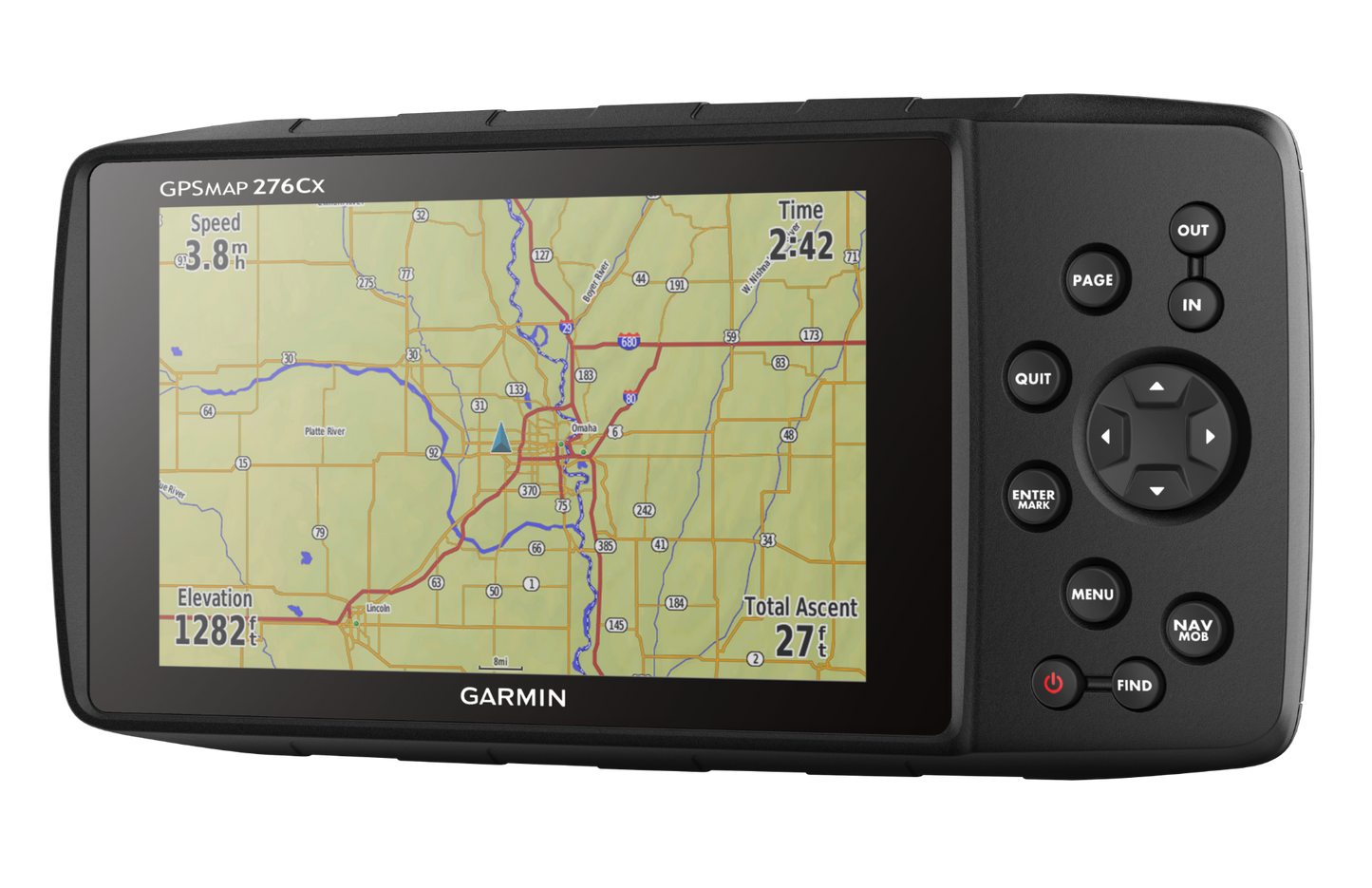 GPSMAP 276Cx Garmin handheld black GPS navigation device with map screen