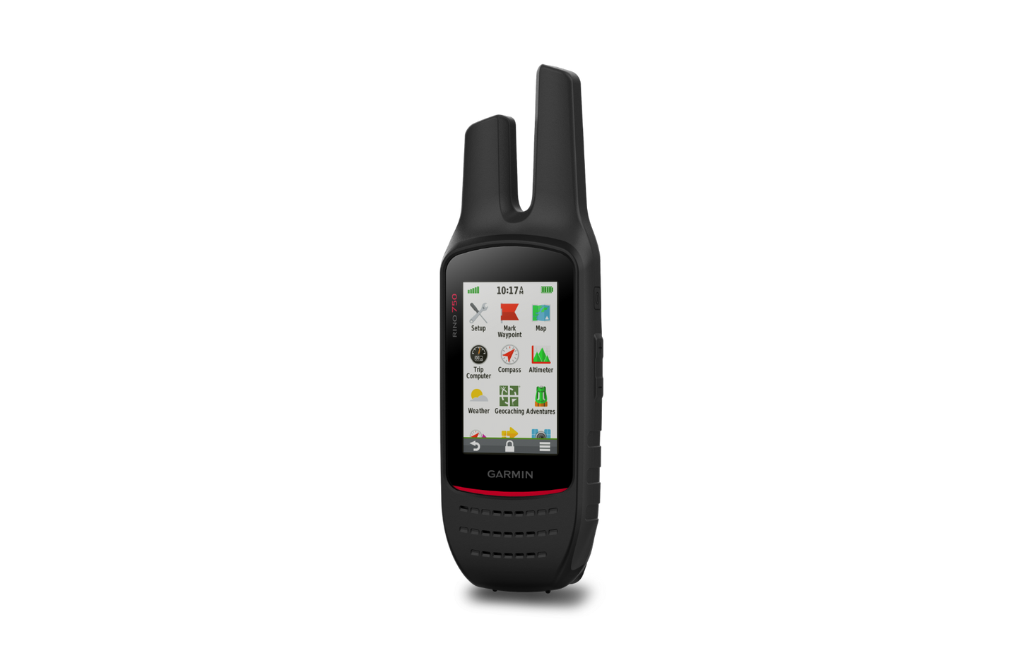 Garmin Rino 750 GPS and two-way radio handheld, black with red trim
