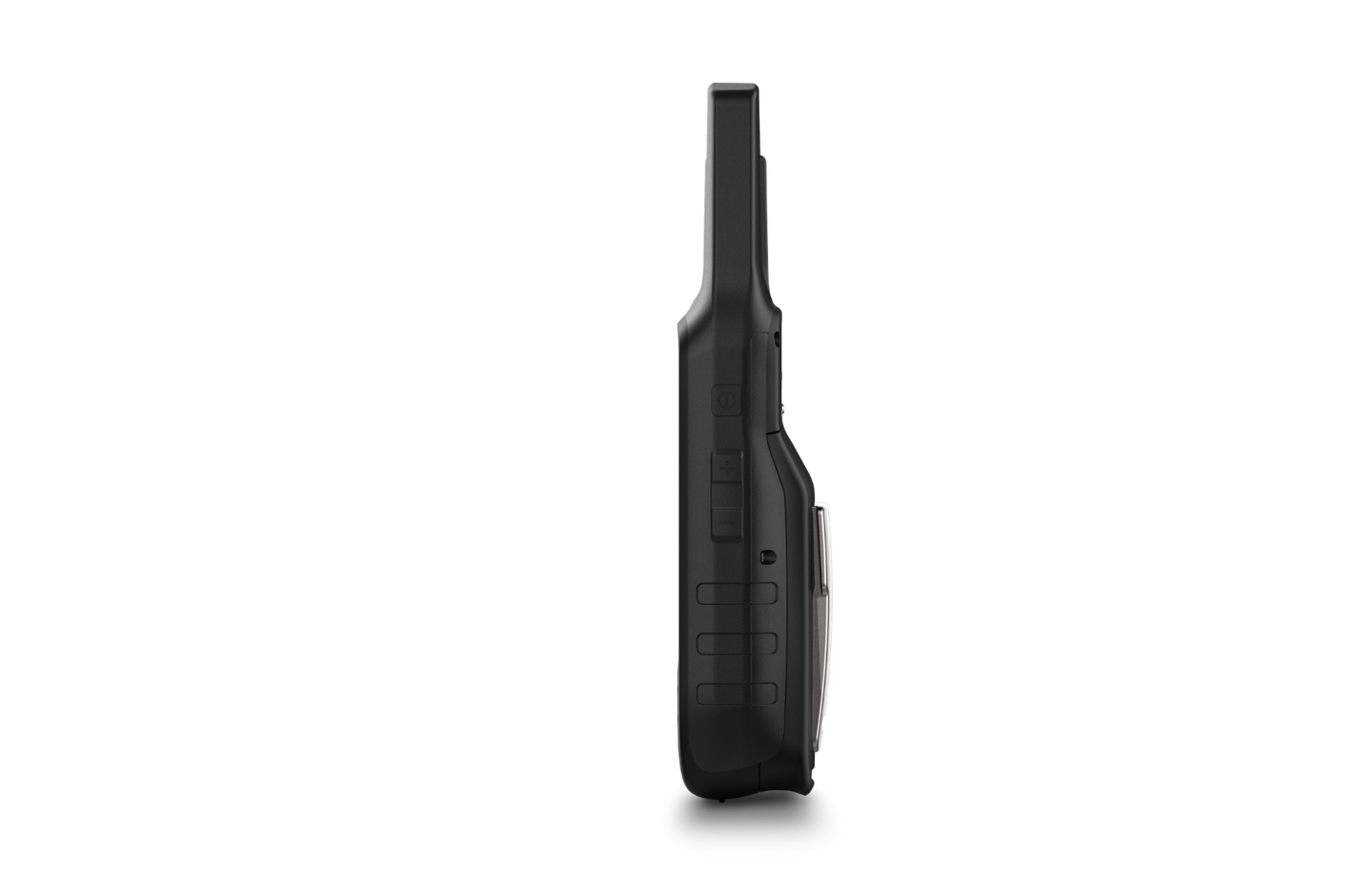 Garmin Rino 750 GPS and 2-way radio handheld, rugged black, side view