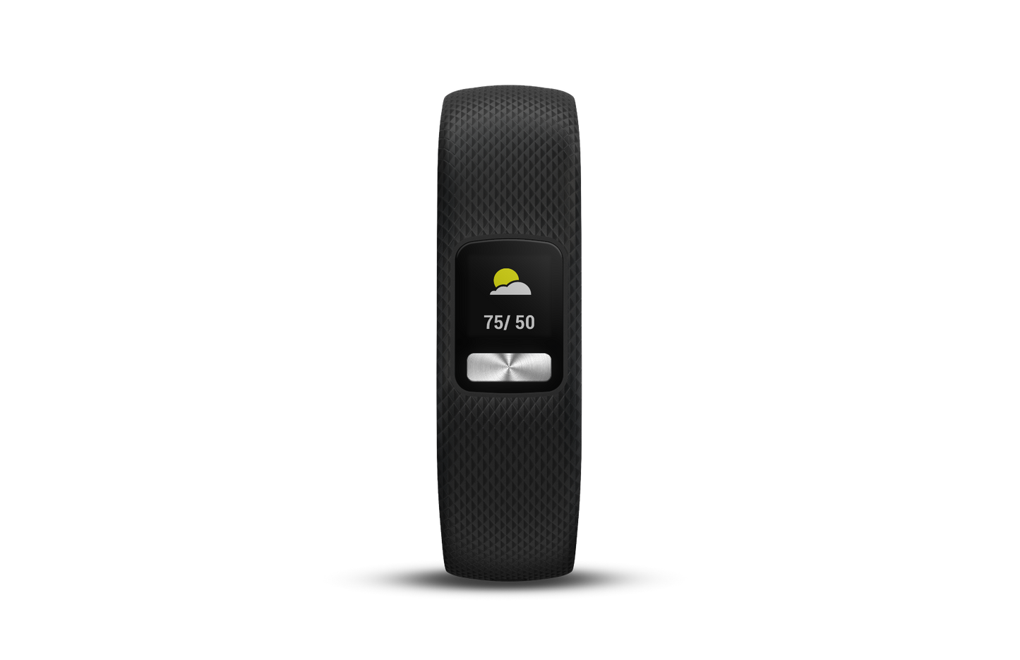 Garmin vivofit 4 fitness tracker, black textured band, large size, weather display