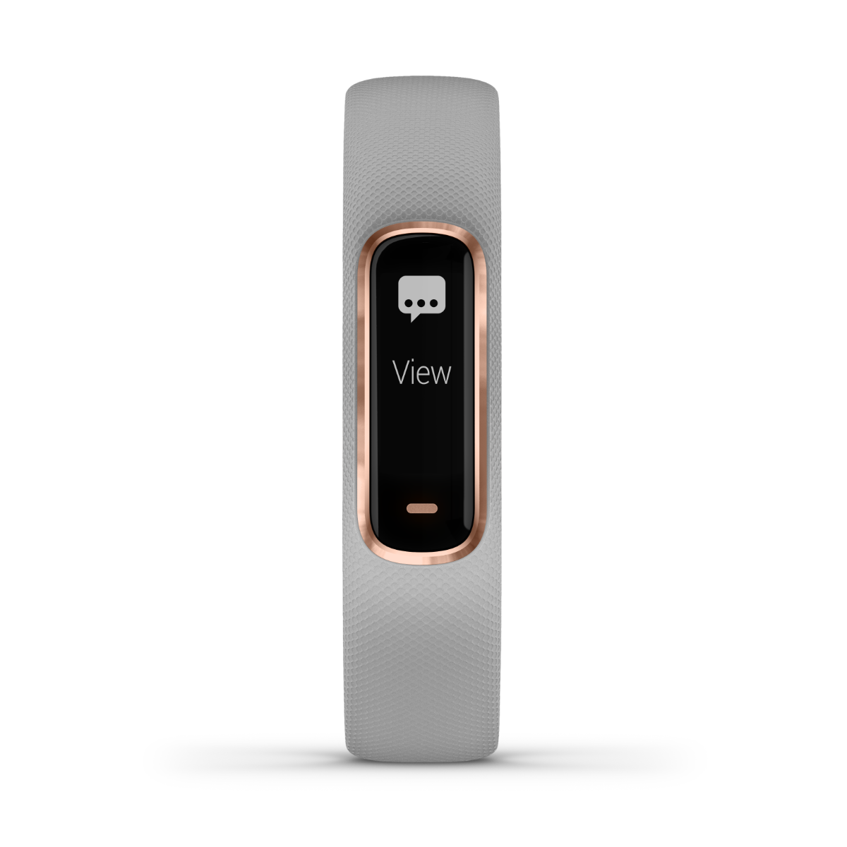 Garmin Vivosmart 4 rose gold hardware on light gray band