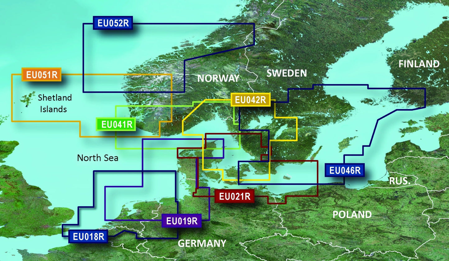 Garmin map card with Arhus–Kiel–Koszalin charts, BlueChart g3 Vision, VEU459S, microSD/SD