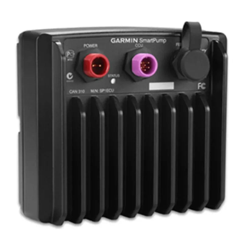 Garmin GHP SmartPump electronic control unit; black marine ECU with red and purple power connectors