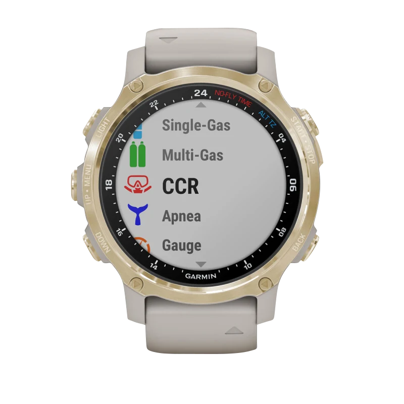 Garmin Descent Mk2S Light Gold with Light Sand Silicone Band (Garmin Certified Refurbished) by Garmin