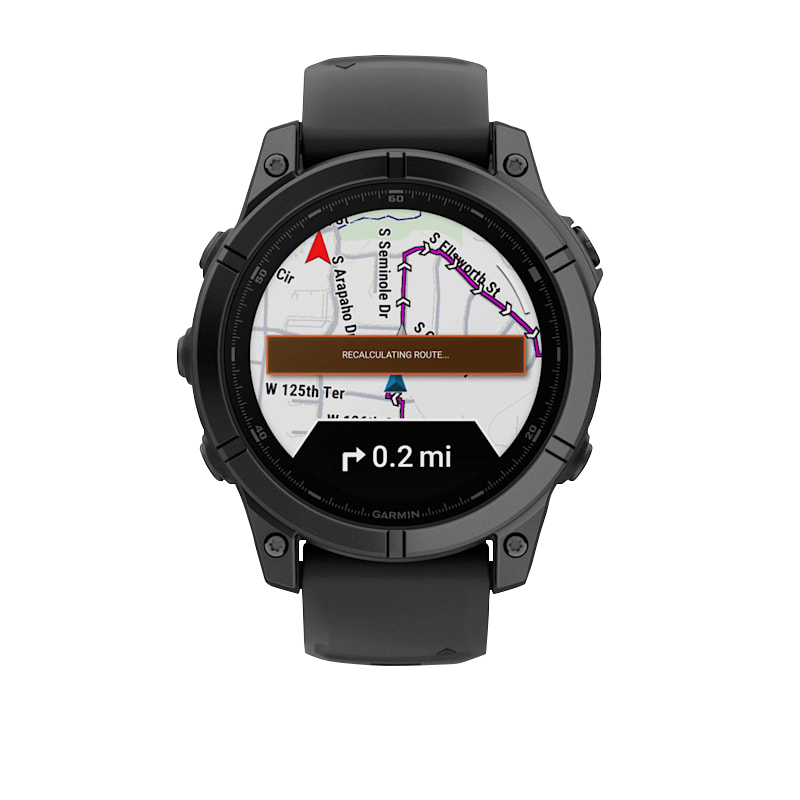 Garmin Fenix E, 47 mm AMOLED, Slate Gray Steel with Black Silicone Band (010-03025-03) by Garmin