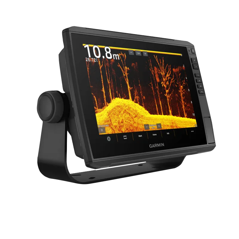 Garmin ECHOMAP Ultra 2 102sv 10-inch chartplotter on adjustable mount, black body, no transducer