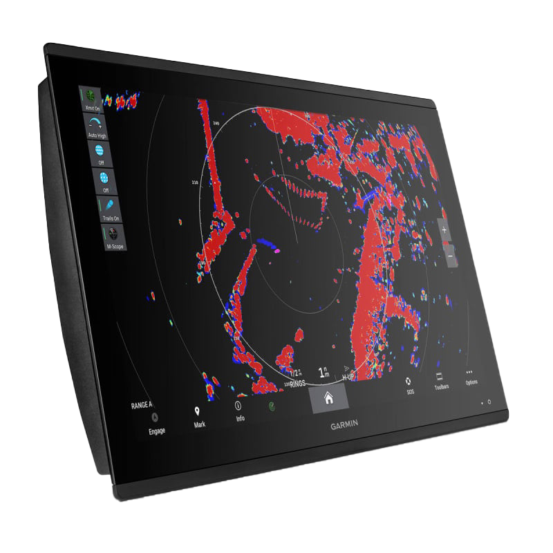 Garmin GPSMAP 8424 MFD marine chartplotter with black bezel and vivid chart/radar display